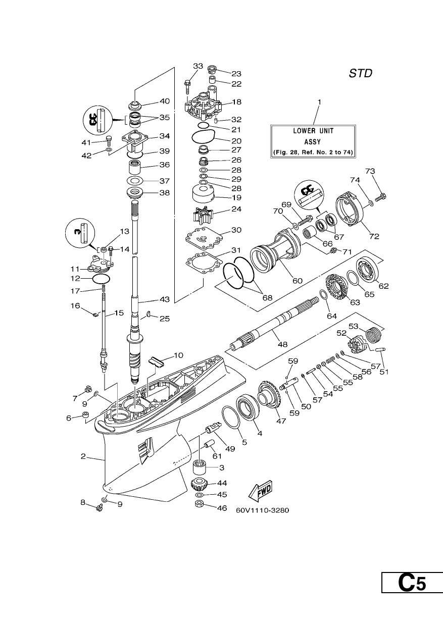 LOWER CASING & DRIVE 1