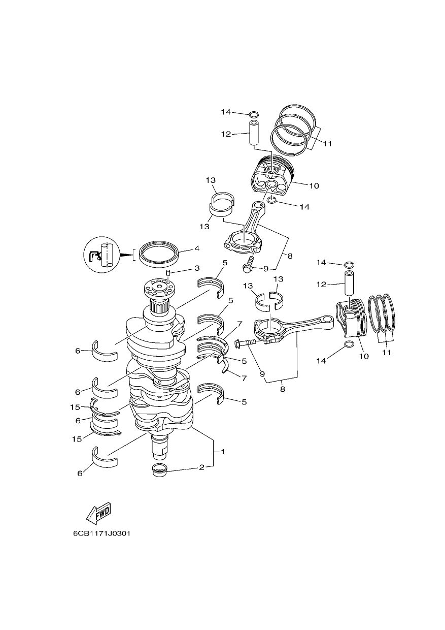 CRANKSHAFT & PISTON — F300BET’11 – 6CE1 2011