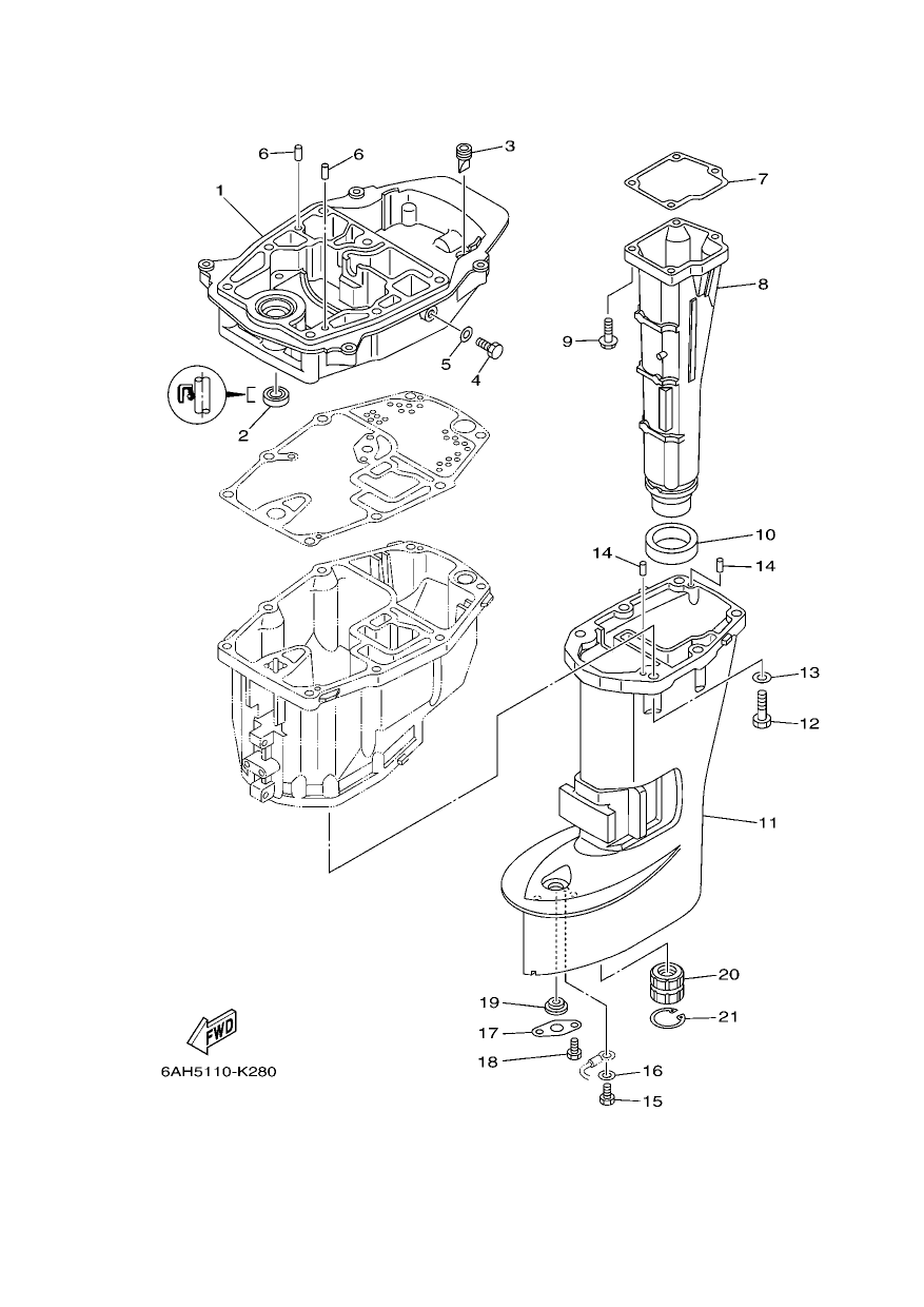 UPPER CASING — F9.9HMH’11 – 6CA3 2011